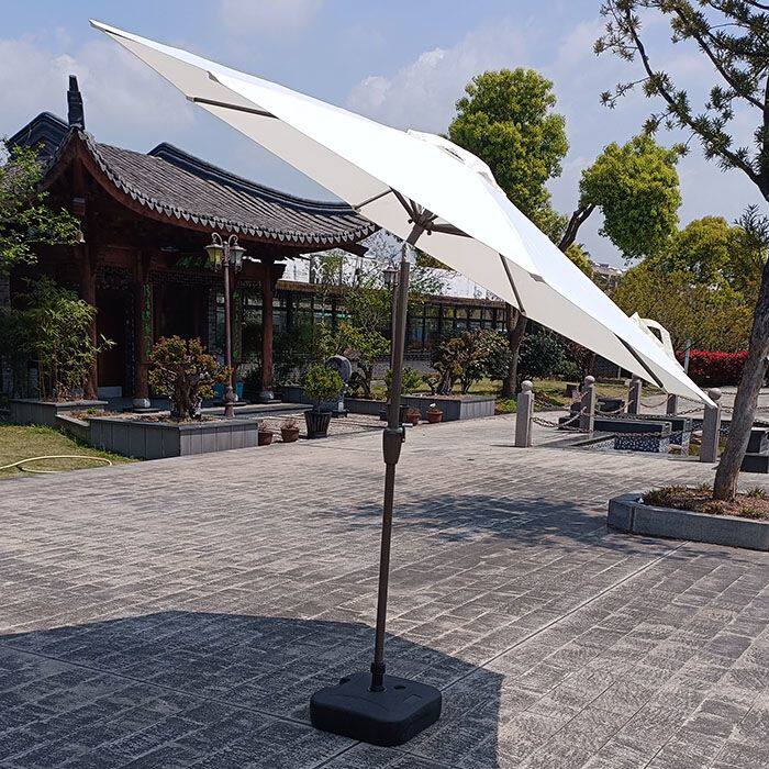 户外中柱遮阳伞摇头庭院太阳转向伞摆摊伞手摇沙滩伞露营伞弯头伞