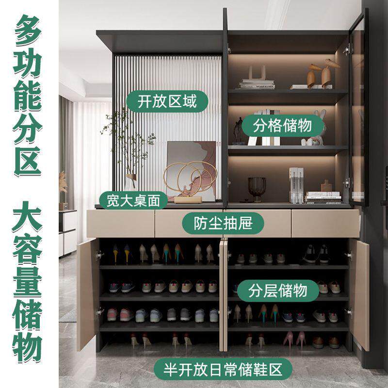 827实木门口玄关柜入户门鞋厅柜一体客隔断客厅约双面简入户门柜