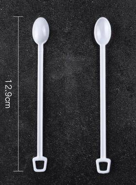 一次性咖无品牌/啡勺柄果汁饮料小勺子白色s塑料长咖啡搅勺拌p棒2