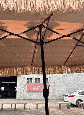 户外遮阳超伞型户外中柱三头伞遮阳庭大外院休闲室大太FHX阳双胞