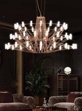 北欧简约现代轻大极简客厅吊设计复灯式餐厅酒店奢别墅酒店93934