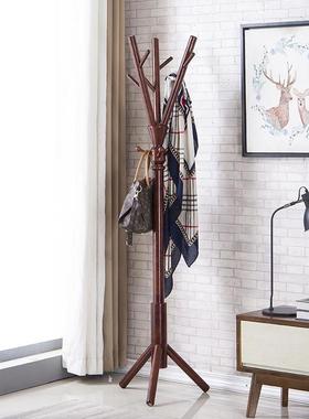 白蜡室木实木衣帽约架落BFT地架简创时尚意挂衣架室内卧简易厂家