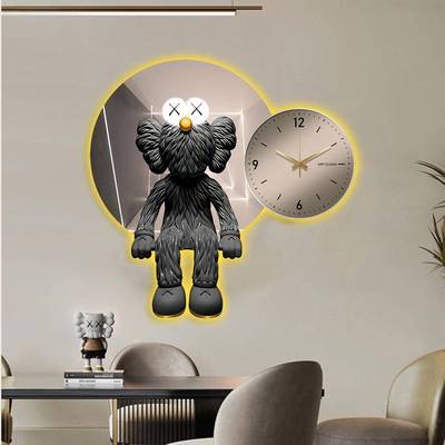 kaw潮牌意挂画创轻奢灯光画客厅XG-A735背景墙装饰画s厅暴力熊餐