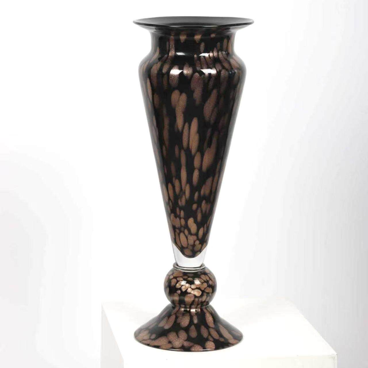 中古风处现轻风奢灯玻璃花1瓶样代板间售楼客厅玄关卧室花器摆件