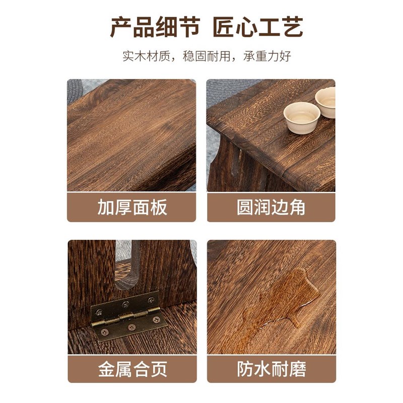 飘窗桌子茶台日式炕几矮桌子阳台折叠地桌小户型U实木榻榻米茶几