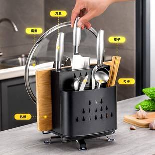 360度旋转刀2022012架置架厨房多功能台面菜刀筷架筒子刀物具一体
