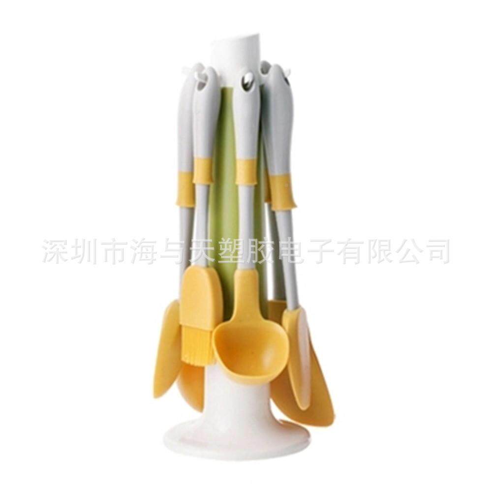 6件套带底座勺架手子装硅胶塑料柄子铲80116010子刮刀厨房厨具