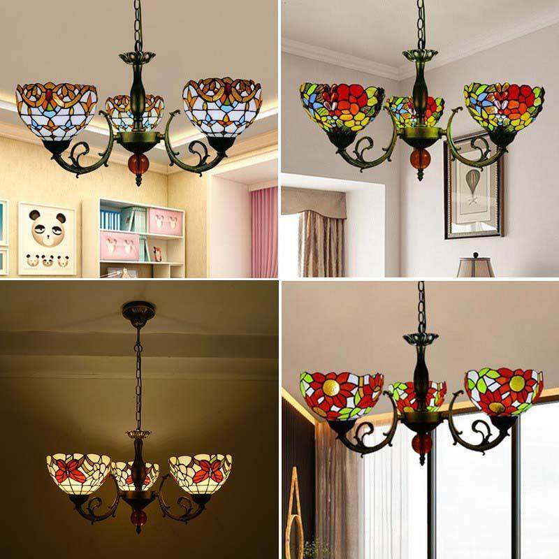 欧灯式吊田园风格客厅灯具现代简约室H504厅卧三头吊餐灯