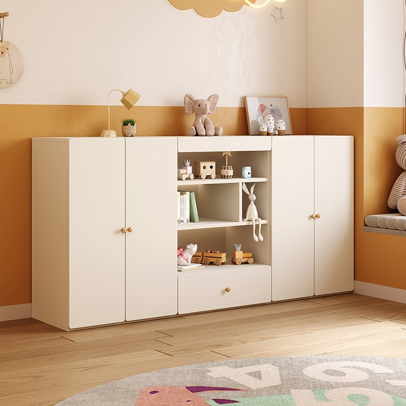 实木儿童简易衣柜卧室家用奶油风收D纳储物柜靠墙斗柜可定制小衣