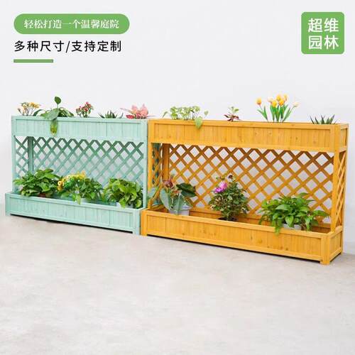 防腐木花盆户外阳台实木