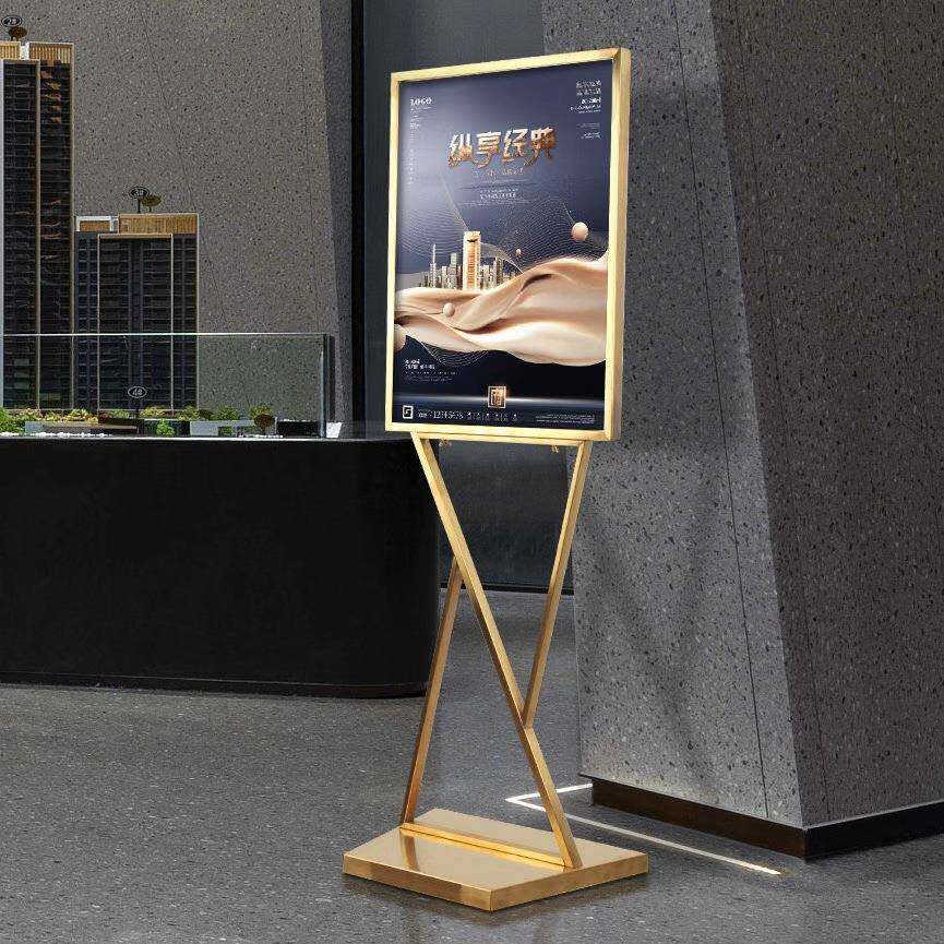 展架立式地POP立V-01牌式双V海报架商场K落T板展架广告展牌示牌供