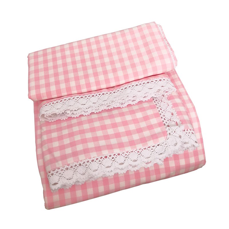 ins风纯棉加厚j老粗布床单全棉单双人1.5m1.8m2米简约格子被单