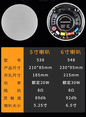 同定轴吸喇叭5寸顶/6寸阻天花吊顶其他/oth音响家庭背景音乐吸顶