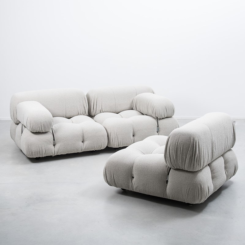 布艺双人沙发组合小户型网红款简约C现代客厅北欧中古ins模块沙发