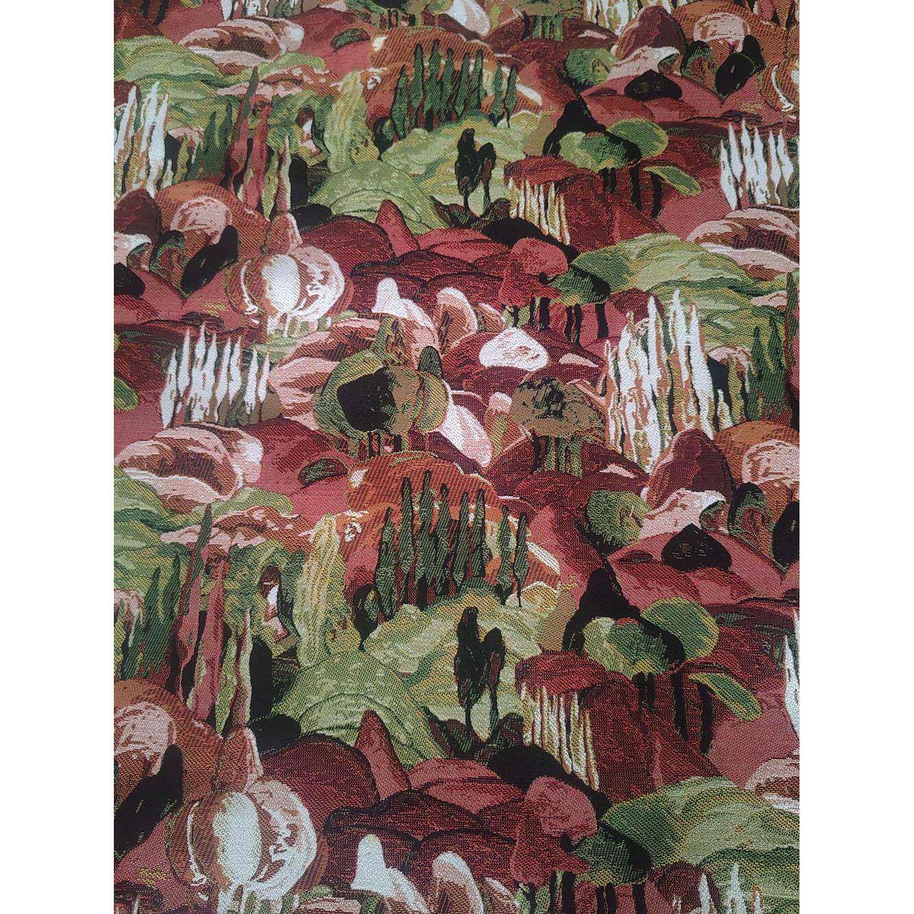 XQN水墨水提山花布料沙发面料高档绿碎花抱感靠垫沙发布枕料棉麻