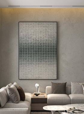 现轻奢绿色方格渐变关艺EM-2257术卧背代室客厅玄装饰画景墙壁画