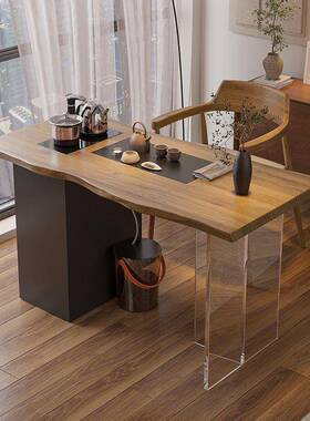 新中式实木用茶木桌一体一整套户简约原阳台茶桌URR家小型茶桌椅