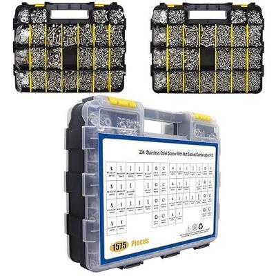 175pcs螺母螺栓套装KQK1钢38p7cs5镀彩锌组外六角不锈十字头螺丝