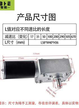 25840-31ZY轮蜗杆直涡流减速电机12v4调速锁齿轮大扭NEE矩双轴自