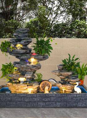 假山流喷泉鱼TB602563池鱼缸瀑布造室内客水厅户外花摆园庭院水景