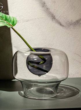 晶淳inPX00222s风小口现径玻璃小花瓶高级感家居软装代摆件手工