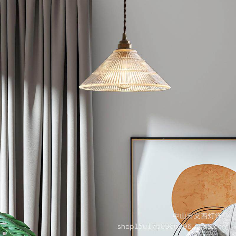 现代简约璃吊灯铝灯头玻啡复古咖玻店三头餐厅楼道关灯吧台玄阳台