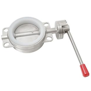 304不X锈JCM钢对硅夹蝶阀D71四氟不手动手柄密封胶碟阀锈钢蝶阀