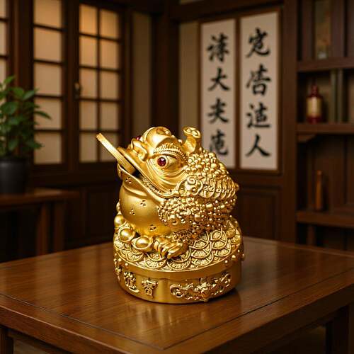 招财咬钱蟾摆件三脚司蟾蜍家居店铺公金开业乔直jx迁礼品厂家销