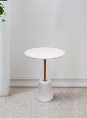 轻客奢茶天然石圆几角几厅民宿大理石约几边几水磨石ILS简收纳