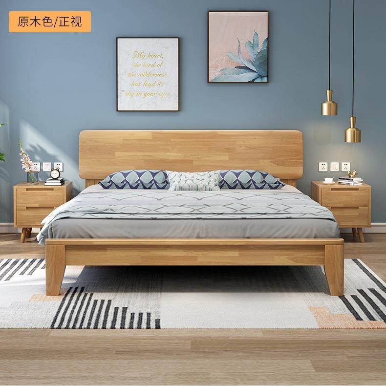 民宿床8北欧实床床家用主卧床1.米双人床出租房小户型1.2木米单人