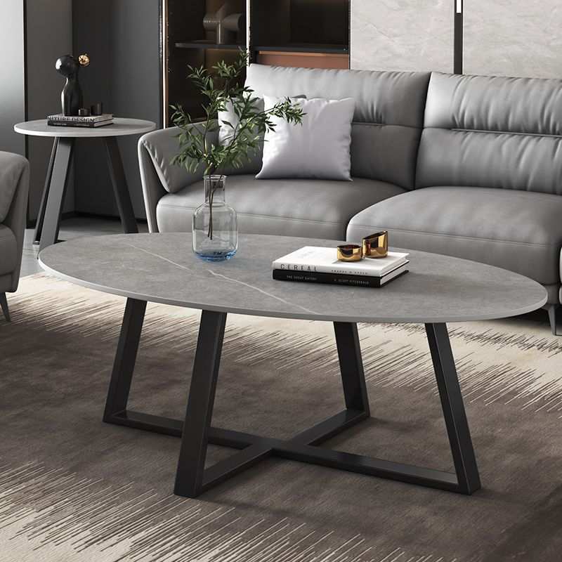 颗粒板茶几简约客厅家用小户型轻奢现代北欧椭圆形网红创意阳台茶