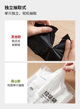 61K345L大口径垃圾袋家用平口大开口白色厨房宽口大号宽口塑料袋