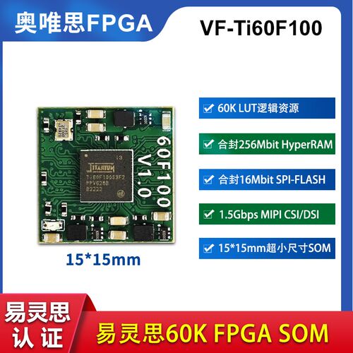 [VF-Ti60Fh100]易灵思60K超小国产FPGA模块MIPI CSI DSI图像开发
