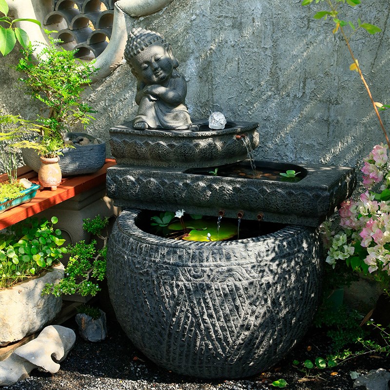 汉韵堂庭院流水景观摆件户外喷泉鱼缸循环水花园装饰室外鱼池造景