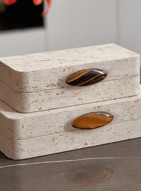 中式非遗绒花diy材料收纳盒储物盒首饰盒软装工艺品摆件柜体陈列