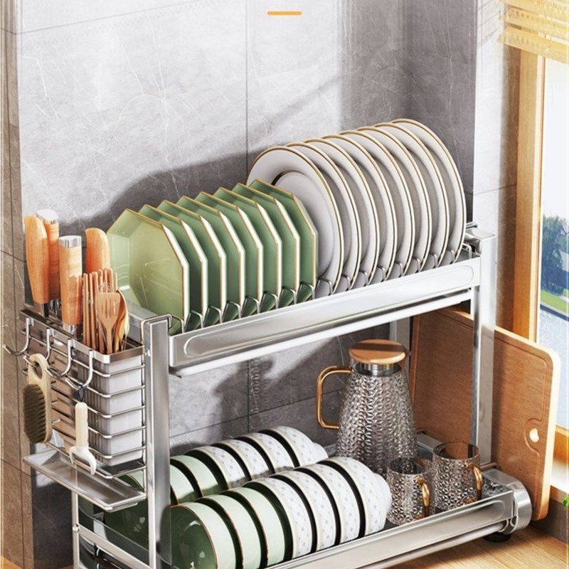 加厚不锈钢厨房碗架沥水收纳架多功能台面放筷盘碟置物篮碗柜2454,厨房/烹饪用具,厨房清洁/工具套装,淘宝优惠券,粉丝福利购,淘宝优惠卷