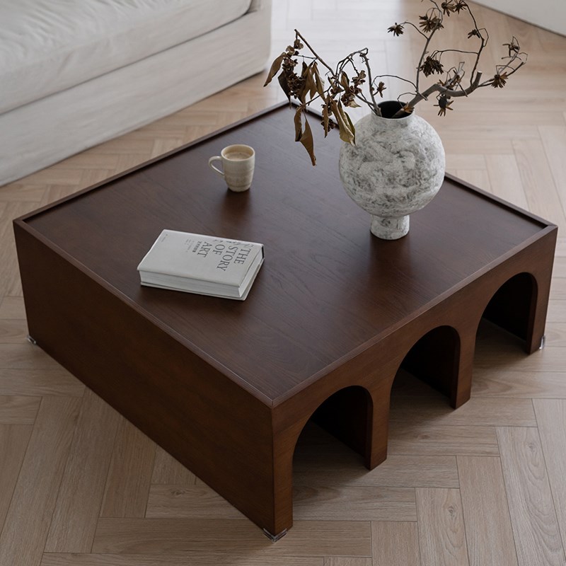 润家家居中古置物架落地陈列柜靠墙书架两用茶几边柜客厅卧室层架