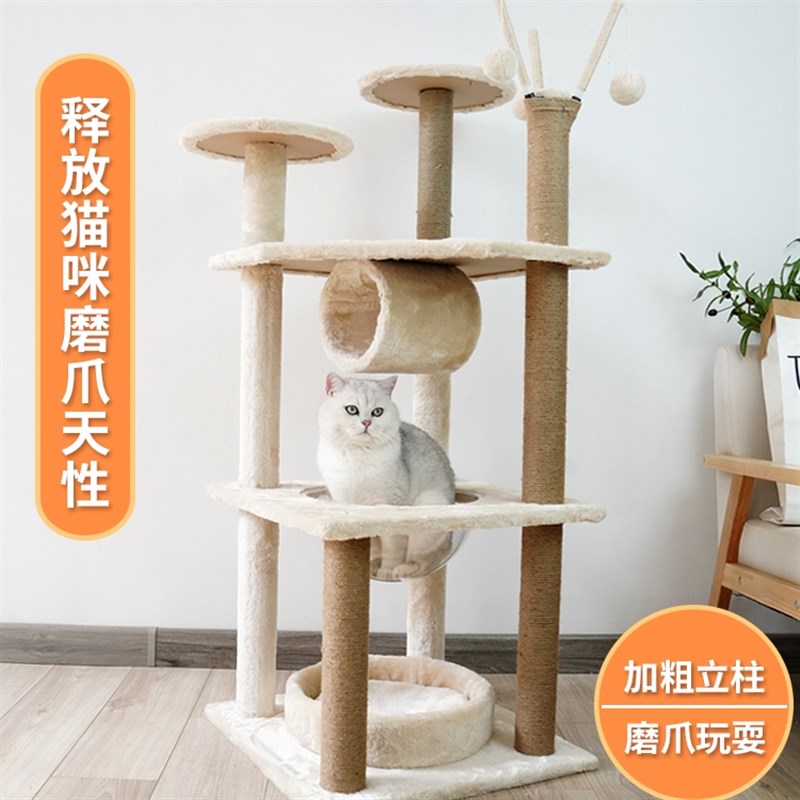 四季藤席猫爬架夏季猫窝猫树一体猫玩具小型猫抓板猫抓柱猫咪用品