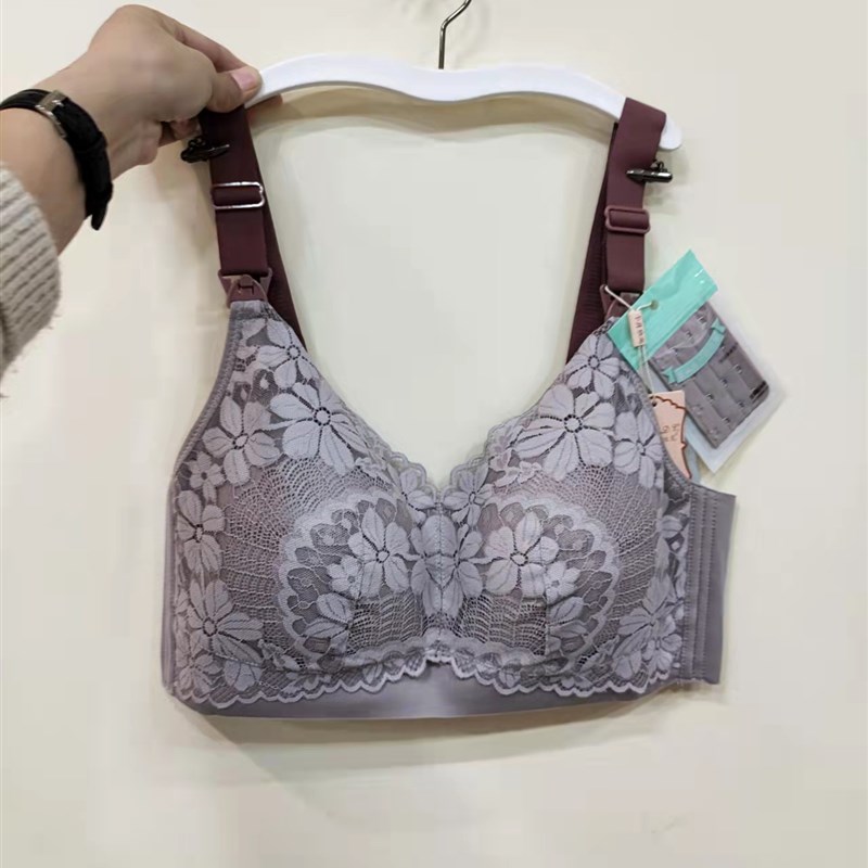 十月独宠超大杯哺乳内衣薄款DE杯女聚拢防下垂无钢圈喂奶文胸2223