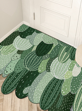 绿色植物入户门地垫门口进门地毯耐脏防H滑可擦免洗剪裁pvc换鞋垫