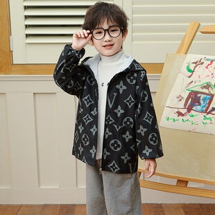 秋冬儿童新款防水罩衣羽绒服护衣薄款男耐脏卡通围兜时尚反穿洋气