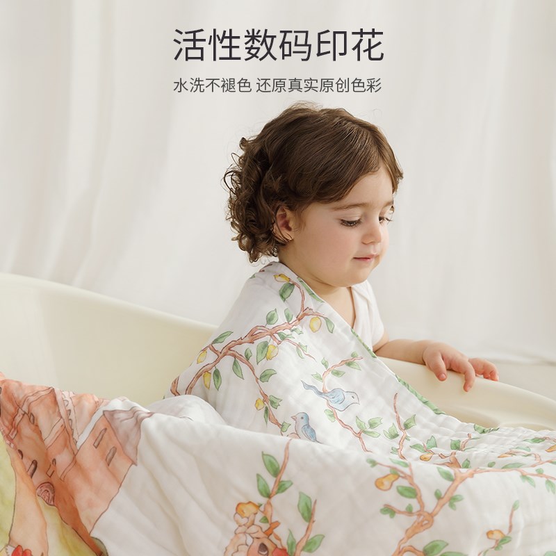 婴儿纱布浴巾纯棉宝宝全棉泡泡纱新生儿童浴巾超软吸水包巾洗澡