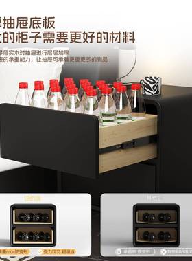 床头柜用卧室家床边柜黑色极简高级小感床户型收纳柜子CTG0219头
