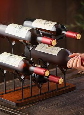 家居酒架子4瓶4杯低错落酒架红酒杯高酒架G形红杯收挂Y形酒WGA托