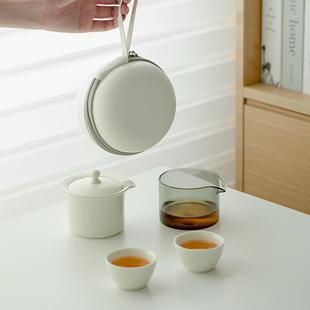 3362家居奶油黄一壶二杯陶杯瓷快客茶壶功夫旅茶具高级泡茶套行装