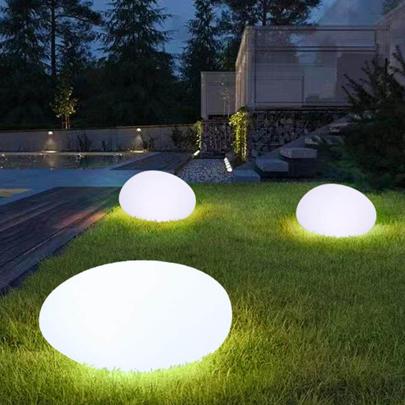 外太阳能石头灯别墅庭景观石头灯灯院仿真户鹅饰卵石超亮防水装灯