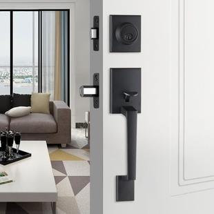 20017家用通用房门锁卧室木门锁三美型式杆机械门锁锌合金门北美