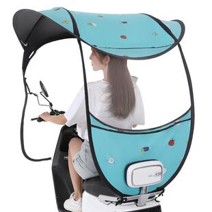 十代新后款电动车车无品牌/篷摩托车棚电瓶车黑胶蓬折叠雨开带大