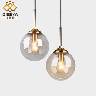 北欧餐厅吊灯代现简约餐灯桌创意咖啡厅台店铺吧卧室床头玻773璃