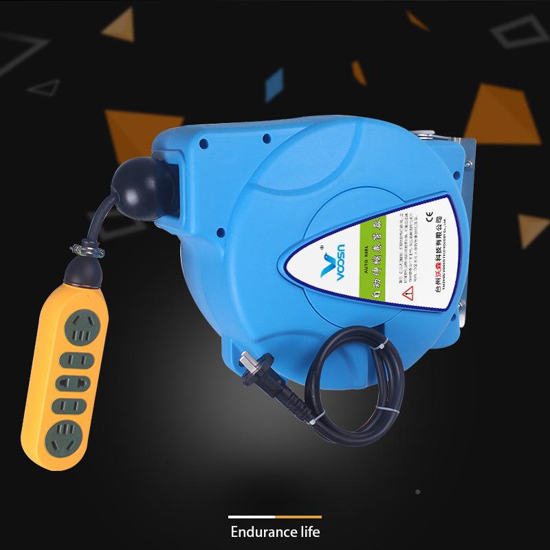 收鼓卷器自动伸缩卷管KHX器工业线回卷收线电收缩卷线盘线板电缆